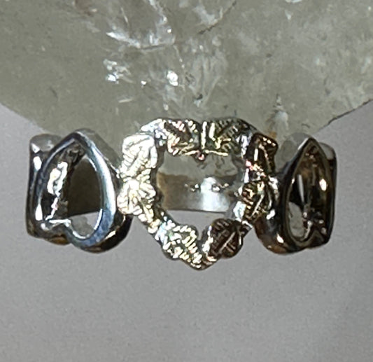 Black Hills Gold ring size 4.75 Heart Valentine band sterling silver women