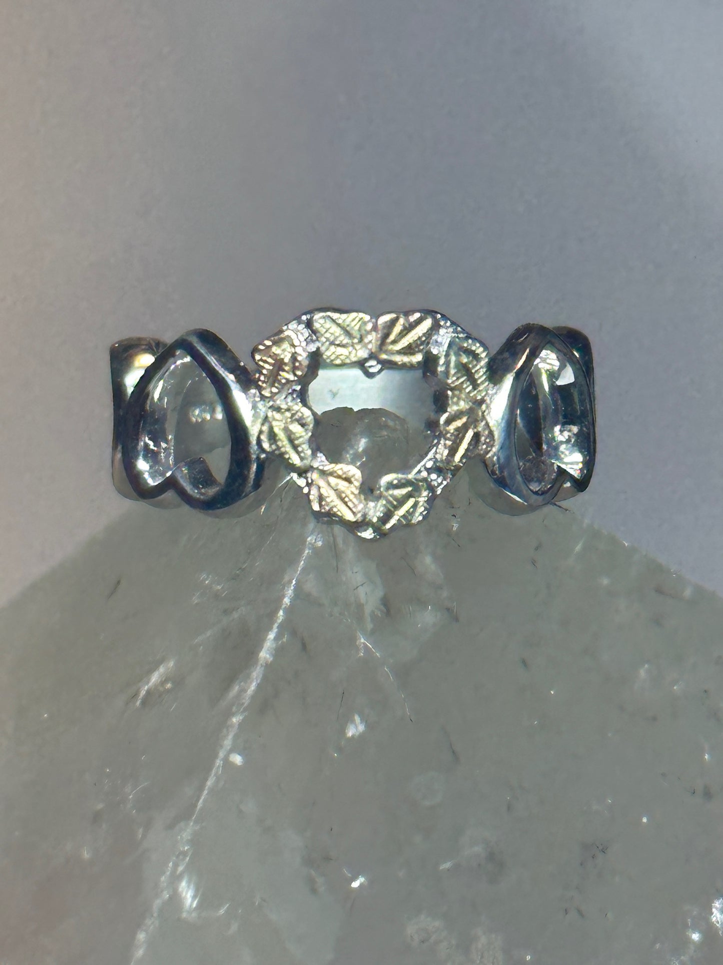 Black Hills Gold ring size 4.75 Heart Valentine band sterling silver women