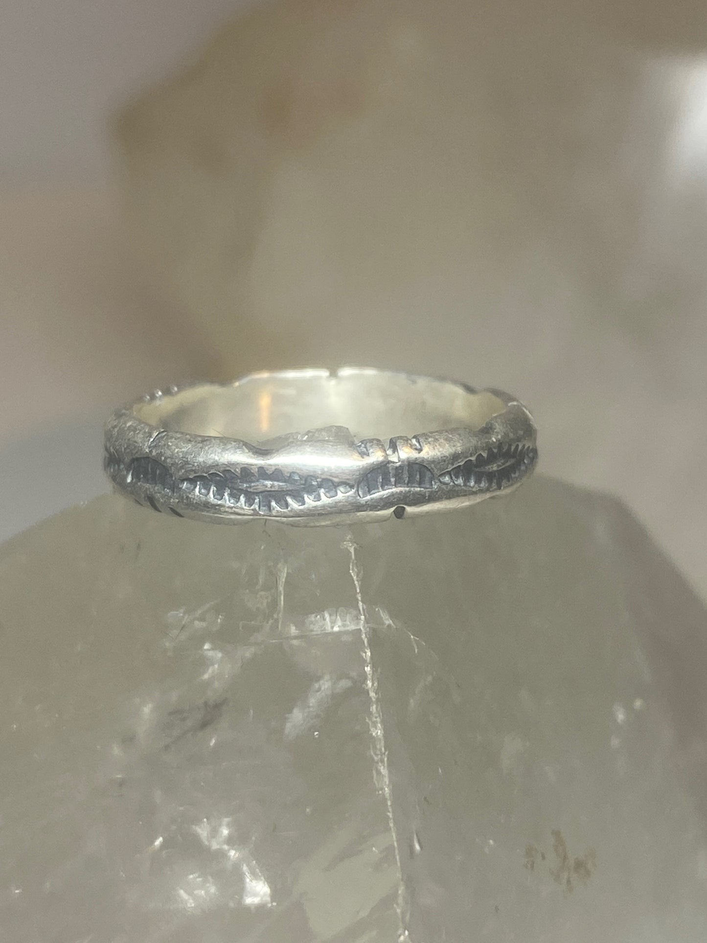 Sun rays ring southwest band signed pinky sterling silver women girls
