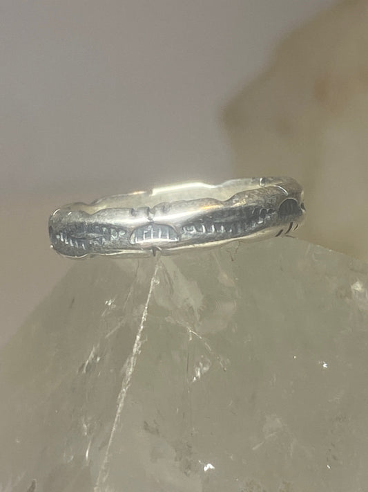 Sun rays ring southwest band signed pinky sterling silver women girls