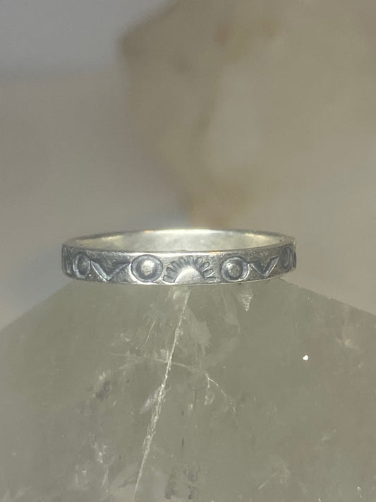 Sun rays ring southwest band signed pinky sterling silver women girl