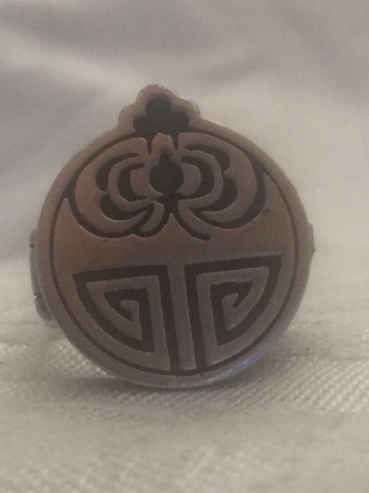 Vintage Sterling Silver Circular Poison Ring Size 6.5 10.7g