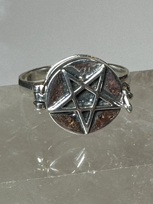 Poison ring size 9 Pentagram Star sterling silver women
