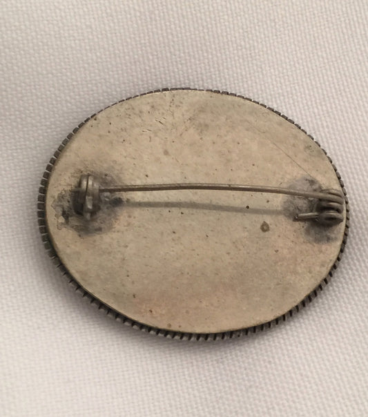 Venetian Flower Mosaic Pin Blue Vintage Italian