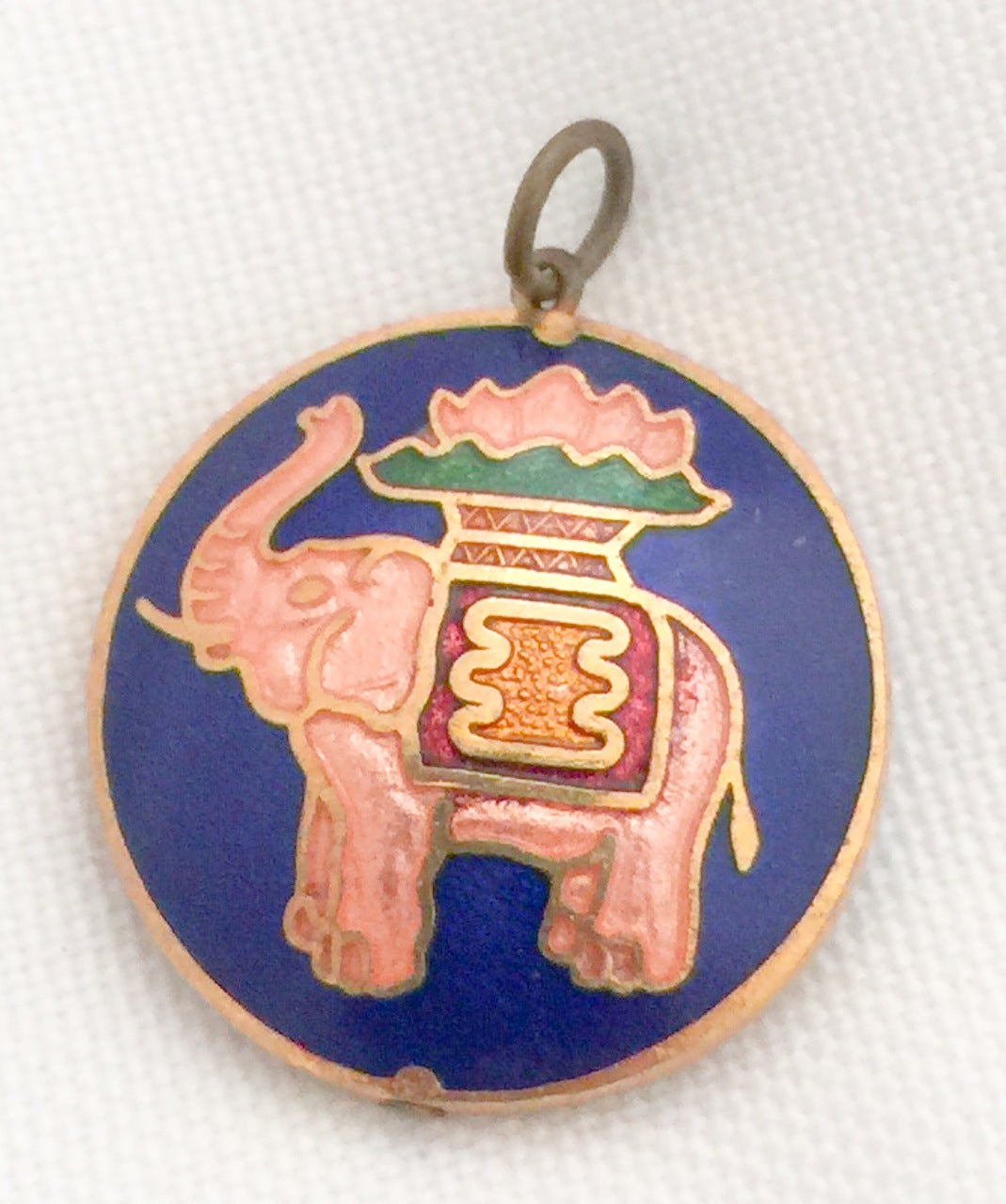 Cloisonne Elephant Pendant Vintage