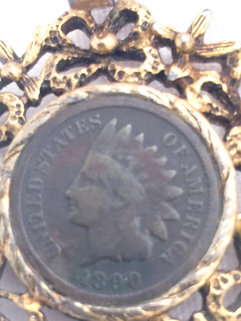 Antique Penny Pendant from 1890