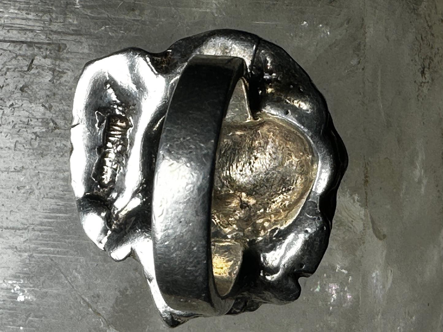 Face ring size 7 turquoise sterling silver Art Deco style Boho women