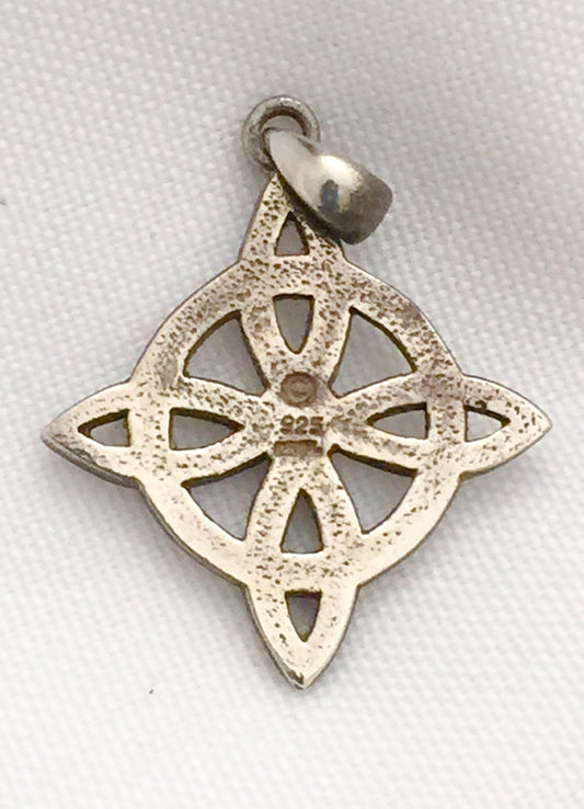 Celtic Knot Pendant Charm Sterling Silver Vintage