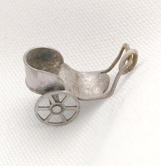 Sterling Silver Vintage Carriage w Wheels Movable Charm 2