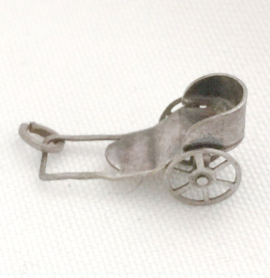 Sterling Silver Vintage Carriage w Wheels Movable Charm 1