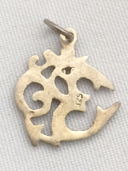 Vintage Sterling Silver Vintage Ohm Symbol Charm