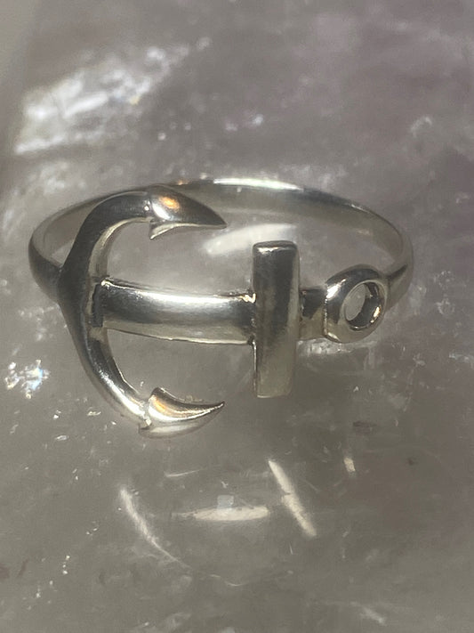 Anchor ring nautical boat ocean surfer sterling silver women girl