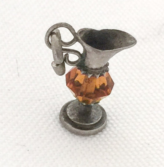 Lamp Lantern Oil Charm Sterling Silver Vintage