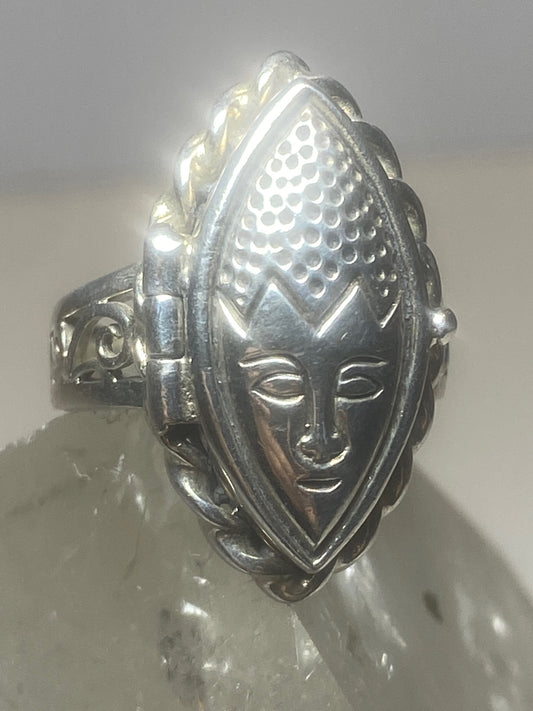 Poison ring long face band sterling silver women girls