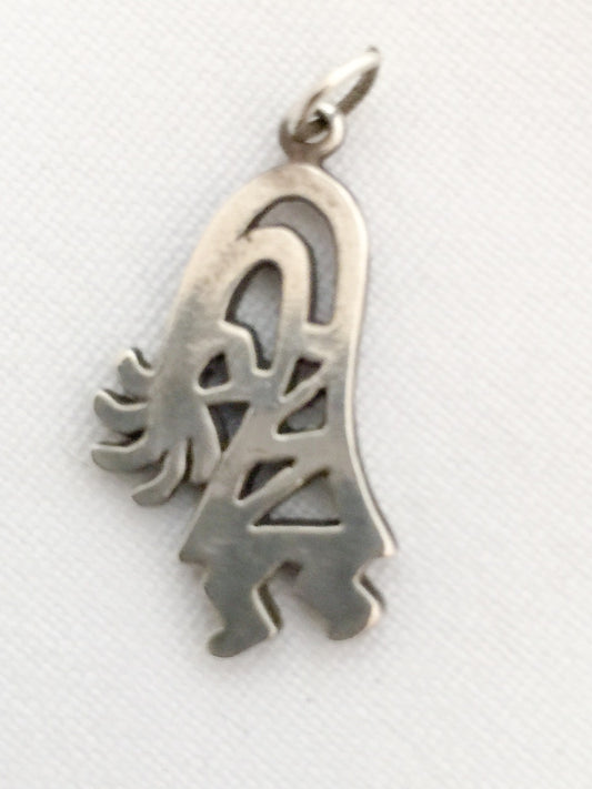Kokopelli Charm Sterling Silver Vintage Pendant