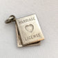 Marriage Wedding  License State of Bliss  Locket Charm Sterling Silver Vintage