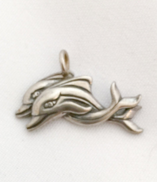 Double Dolphin Charm or Small Pendant