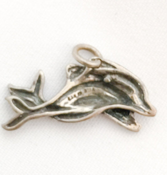 Double Dolphin Charm or Small Pendant