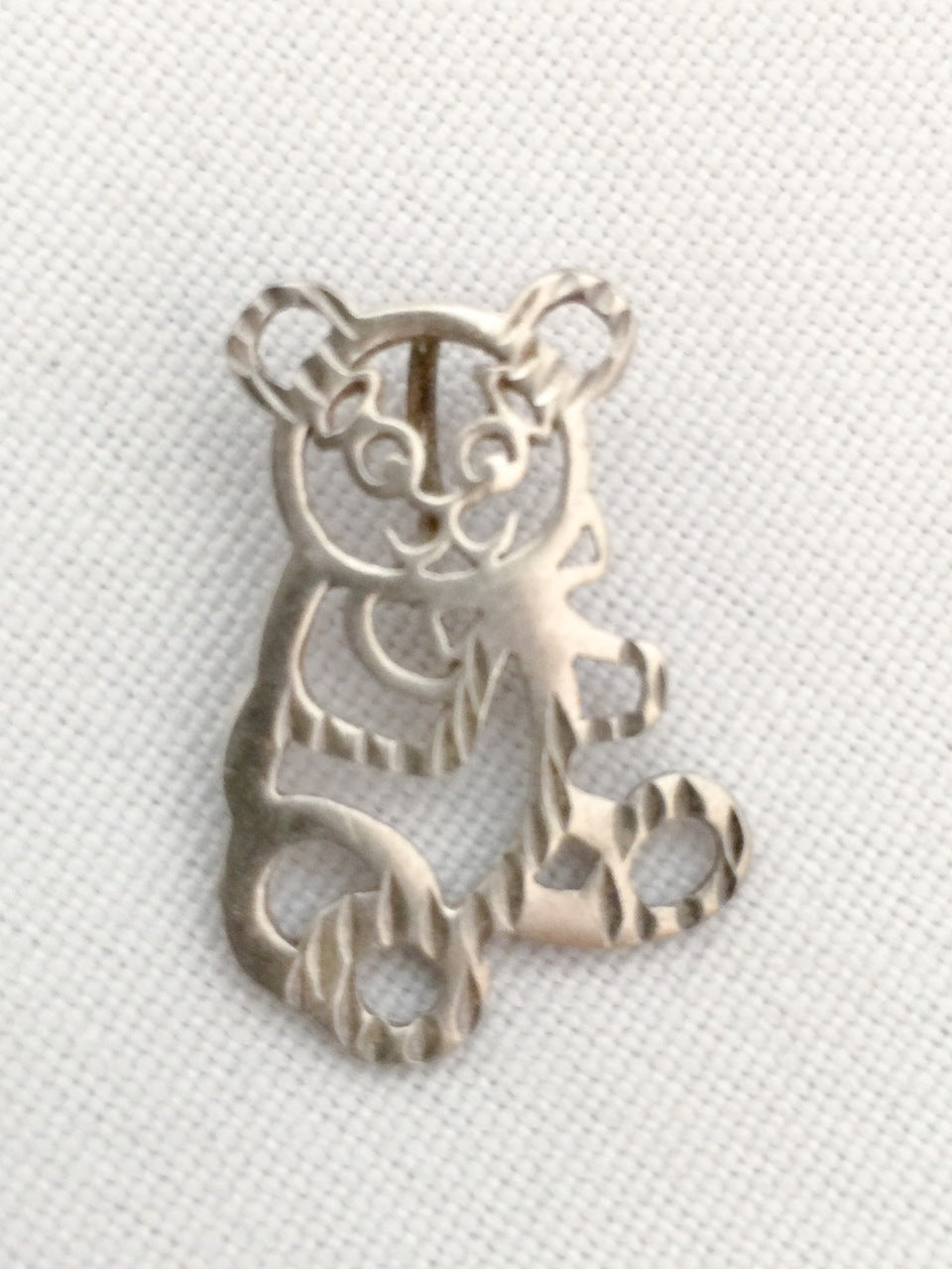 Bear Charm or Small Pendant Sterling Silver Vintage