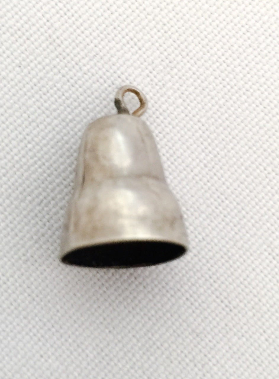 Sterling Silver Vintage Longer Shape Bell Charm Xmas Bells