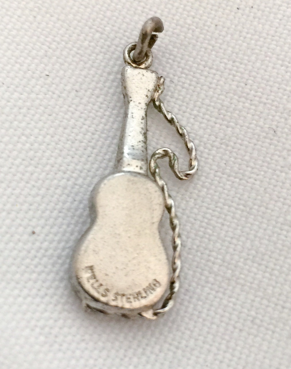 Guitar Charm Detailed Sterling Silver Vintage