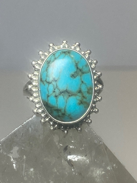 Turquoise ring southwest sterling silver women girls