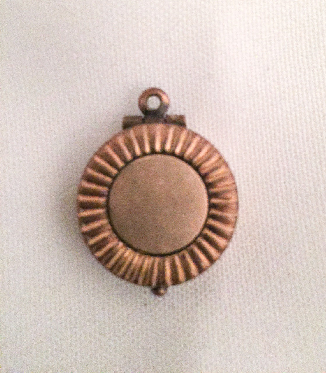 Small Antique Circular Locket  w Original Photo Late 1800's