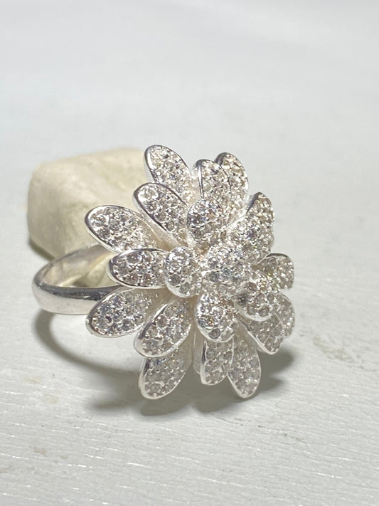 Flower Ring floral burst CZ's women girls