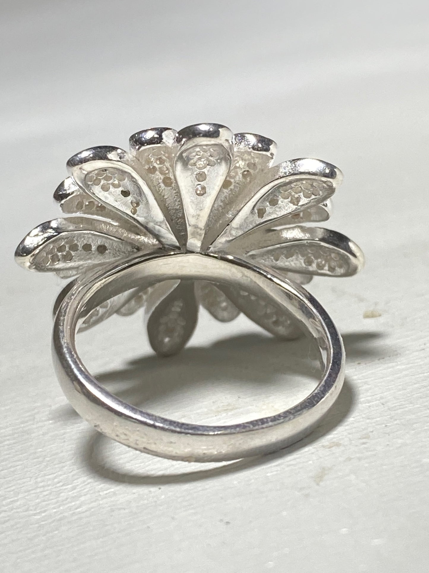 Flower Ring floral burst CZ's women girls