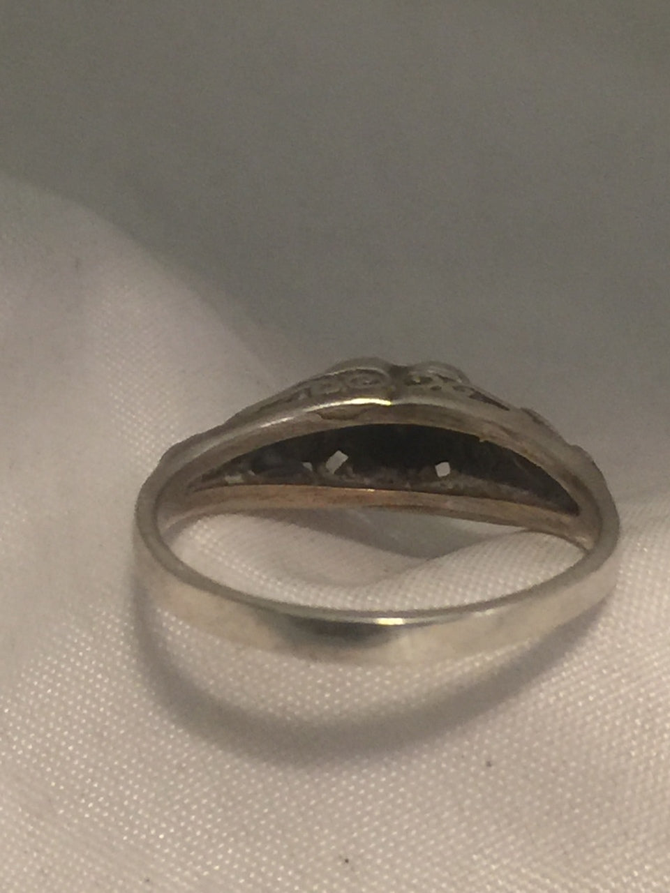 Vintage Sterling Silver Heart Blue Lapis Ring Size 6 1.9g