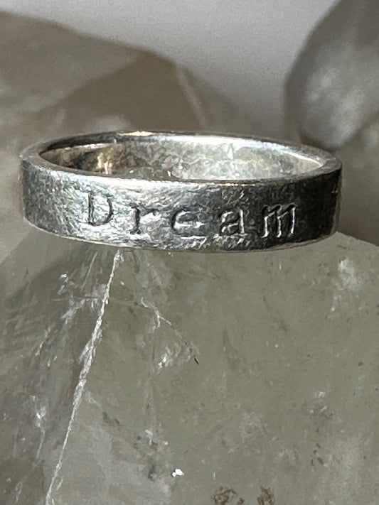 Dream ring size 6.50 words band Dream sterling silver women