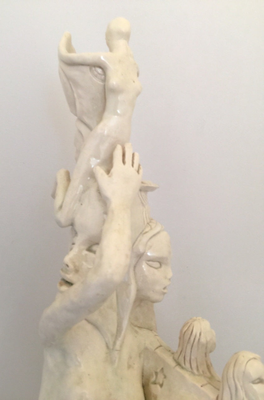 Porcelain Figurative Sculpture "The Race Is On"