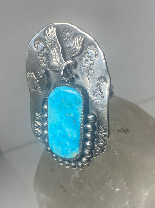 Eagle ring turquoise bird Navajo southwest sterling silver