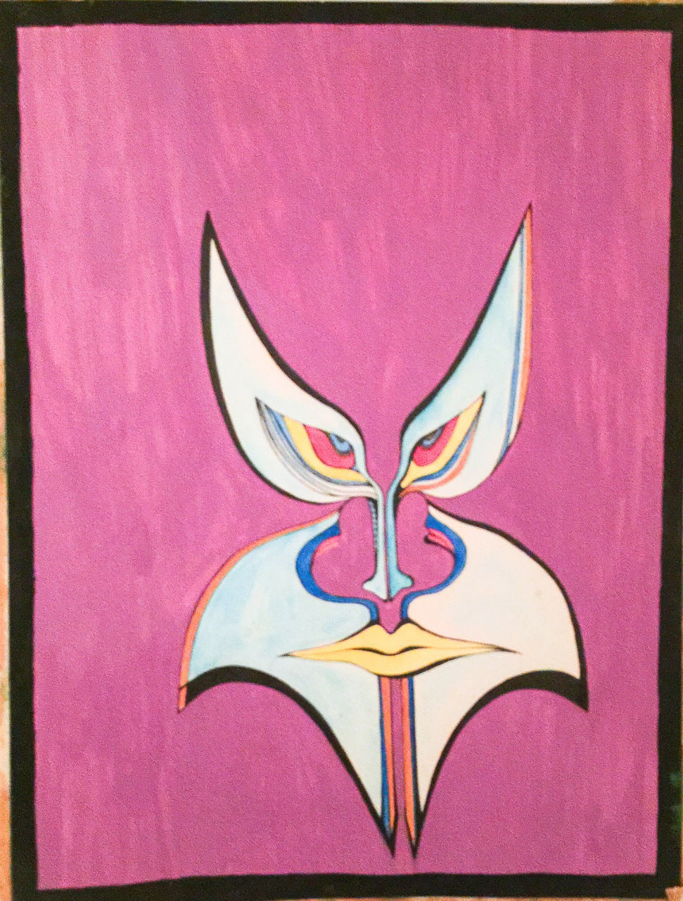 Original Watercolor on Paper "Butterfly Mask"