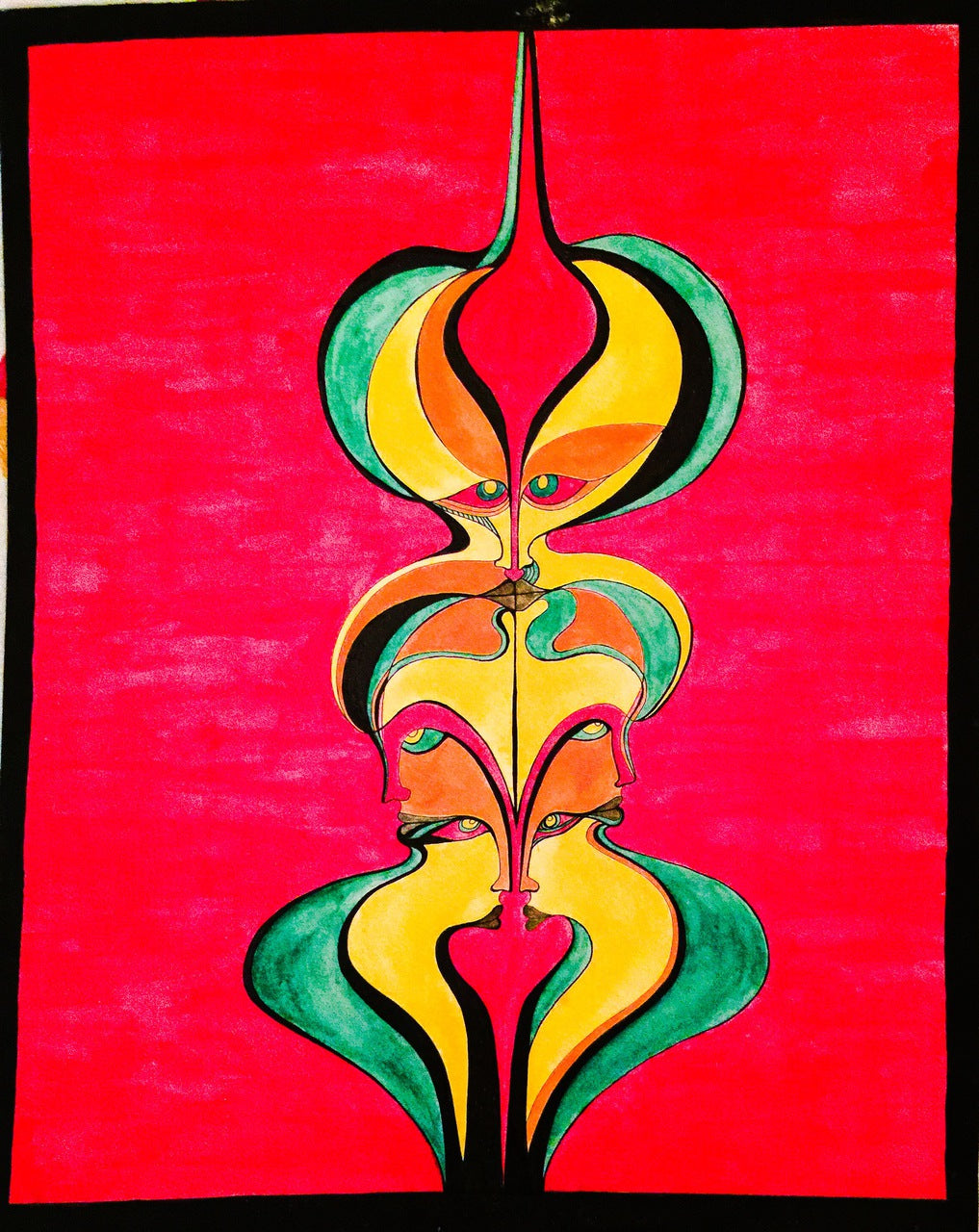 Original Watercolor on Strathmore Rag Bond Paper "Totem"