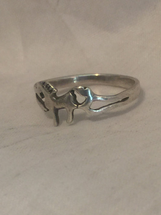 Vintage Sterling Silver Horse Ring Pinky Child Size 3.25 .8g