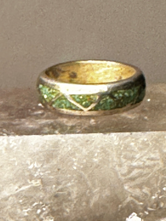 Turquoise ring size 5 Zuni band wedding sterling silver women