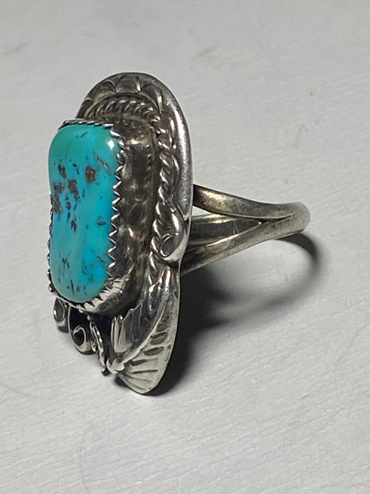 Turquoise ring Navajo pinky southwest sterling silver women girls