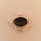 Onyx Pin Vintage Oval  Sterling Silver