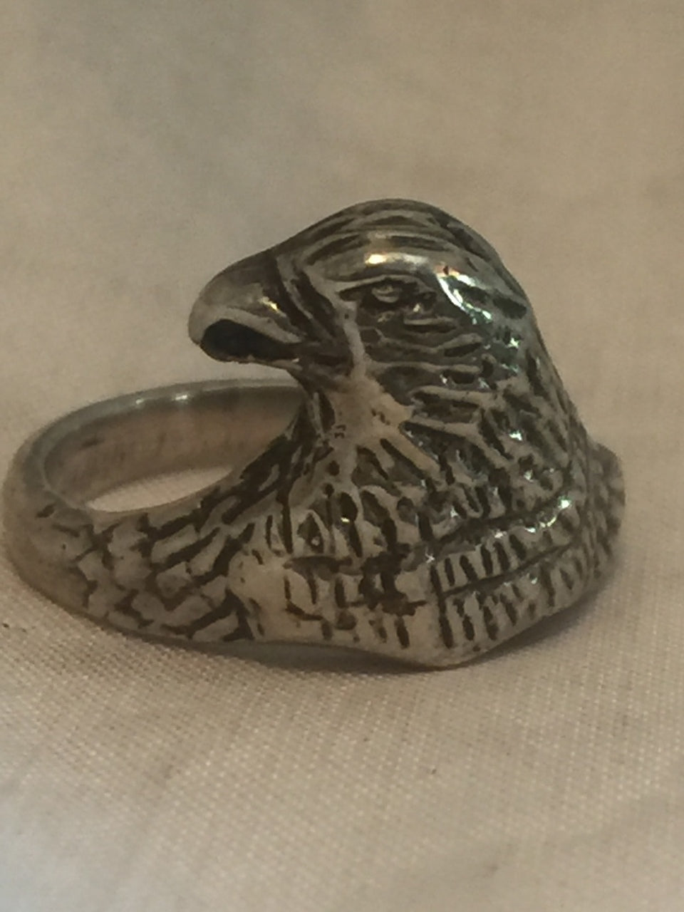 Vintage Sterling Silver Eagle Bird Ring Band Size 6.5  5.1g