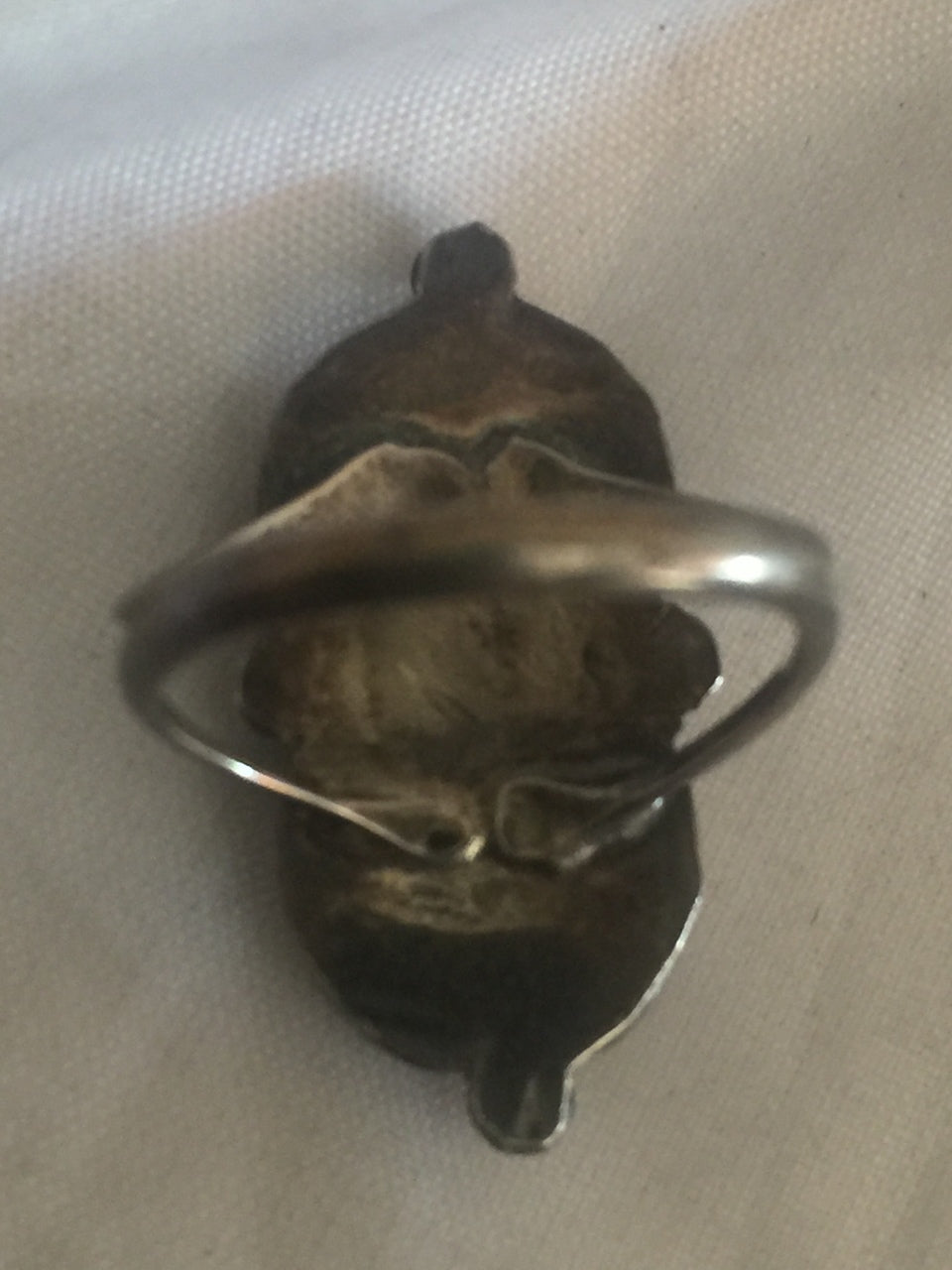 Vintage Sterling Silver Southwest Tribal Ring Mother of Pearl Pinky Child Size 4 3.2g