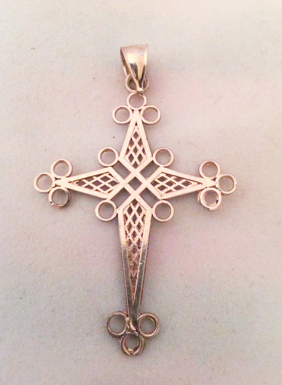 Cross Lacework Filigree Vintage Sterling Silver