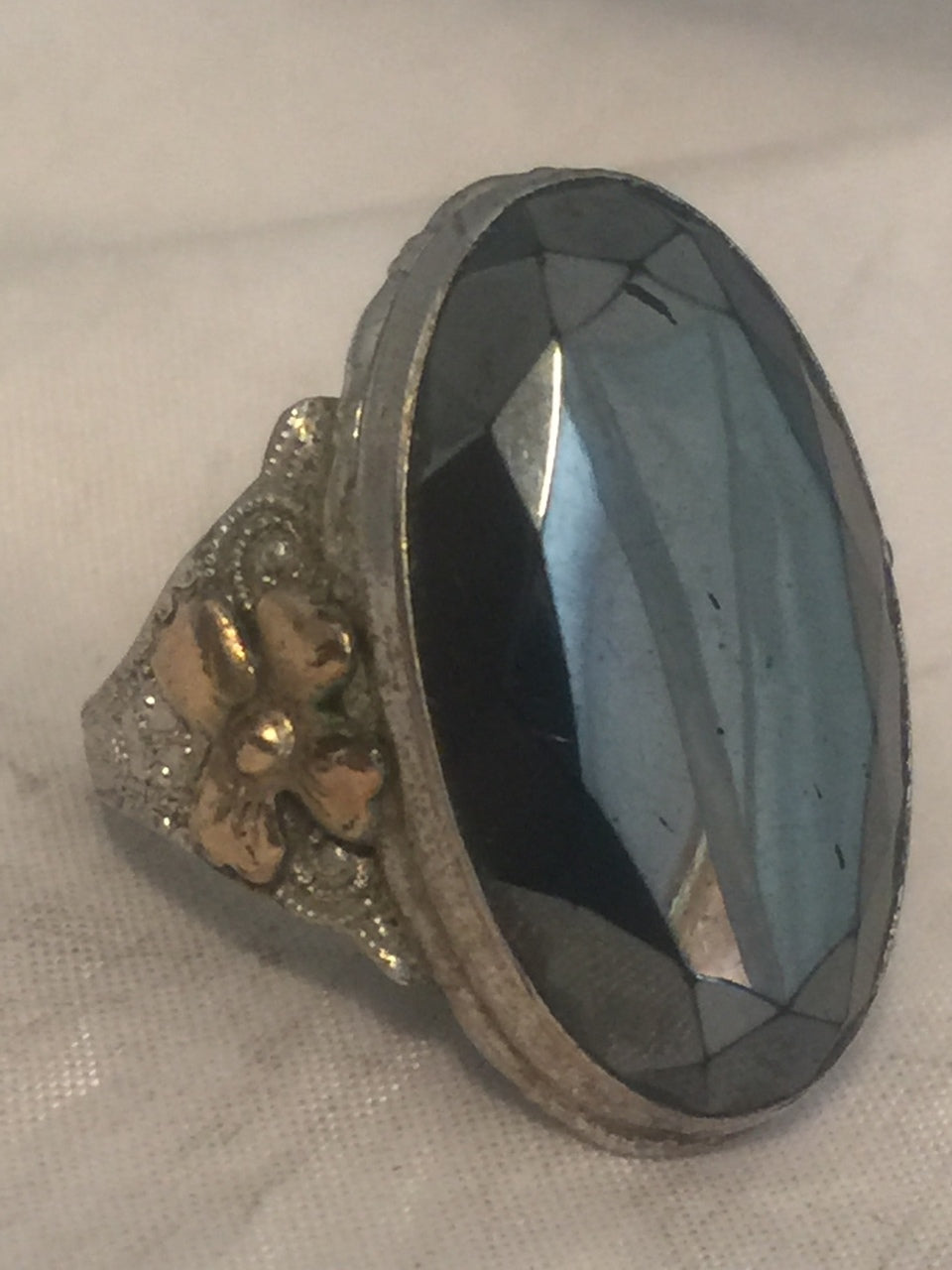 Vintage hematite online ring