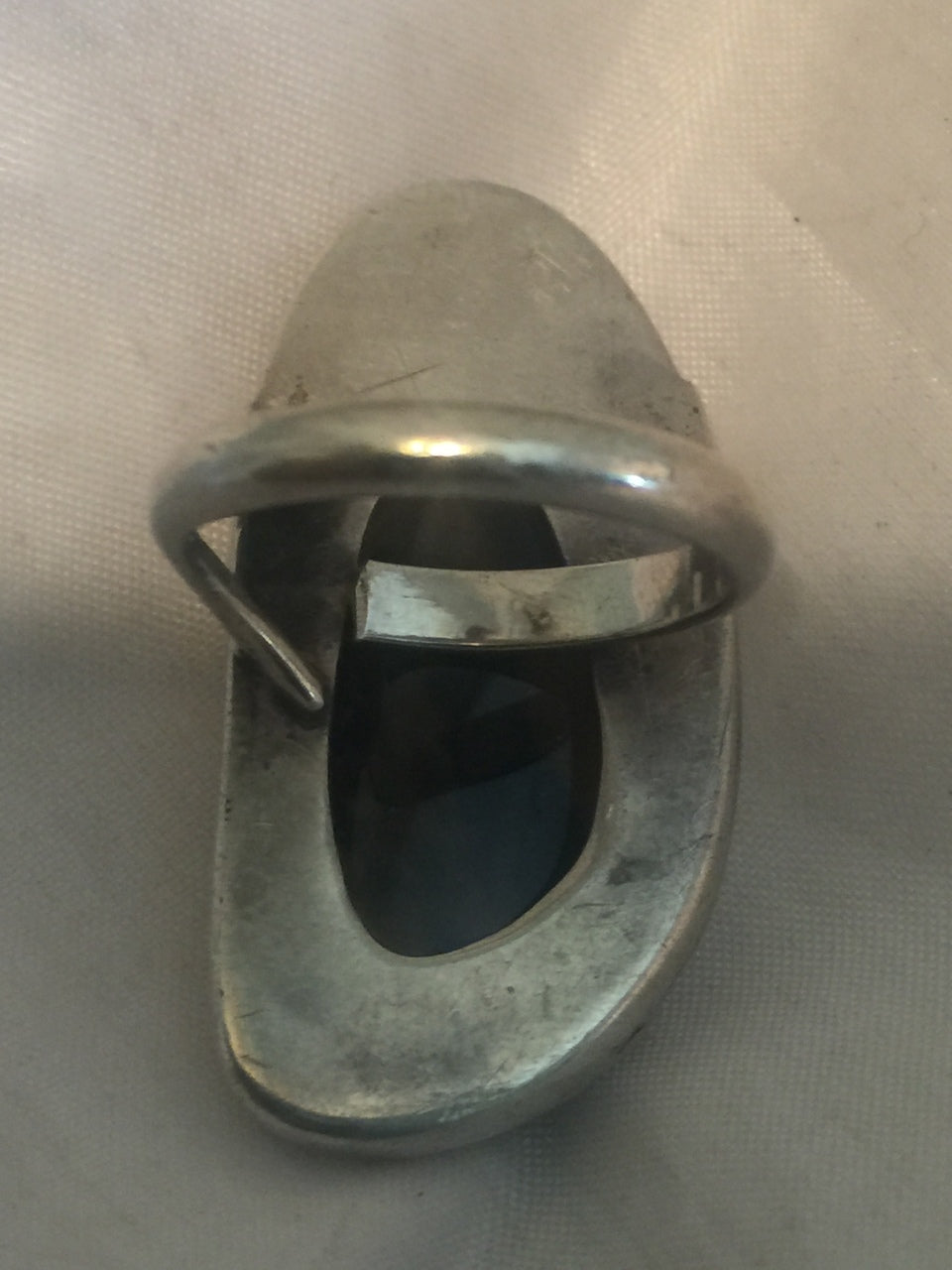 Vintage Sterling Silver Agate Ring Handmade Modern Size 5 12g