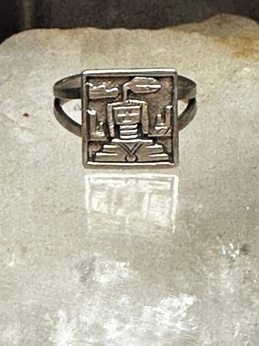 Kay Johnson Anglo ring size 6.25 figurative Navajo sterling silver sterling women