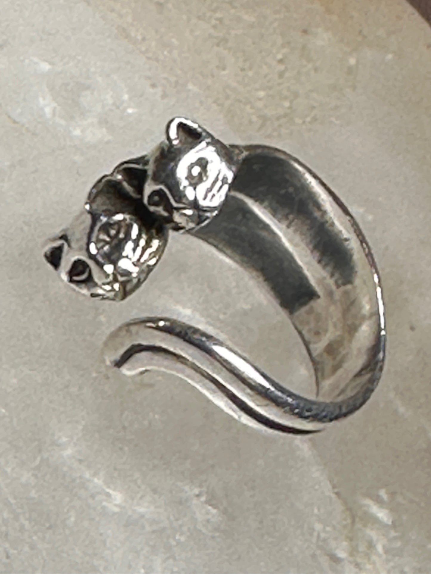 Cat ring size 5.50 cats kitten band sterling silver sterling women girls