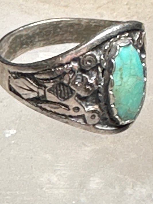 Phoenix ring size 8.75 turquoise Navajo sterling silver women men