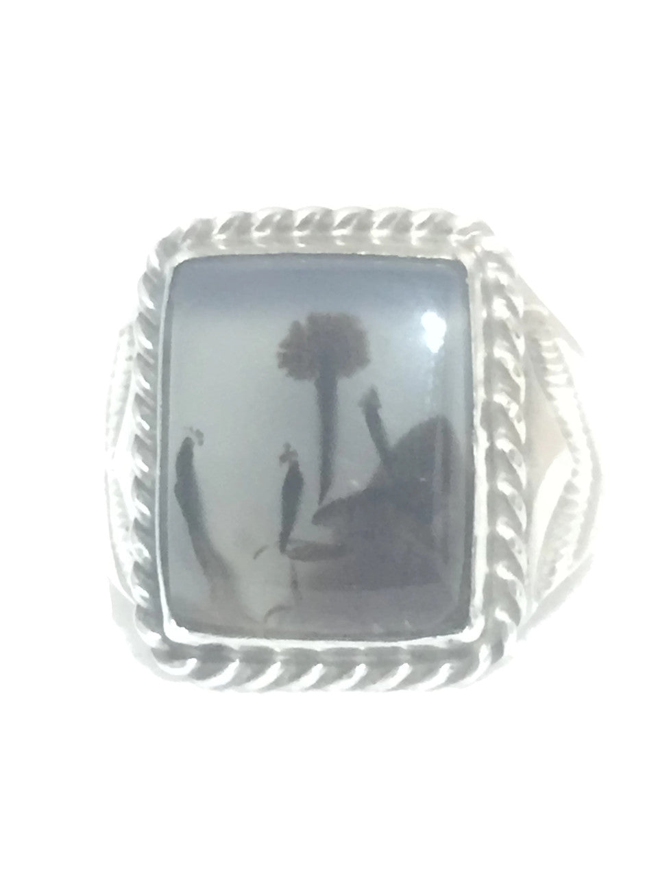 Agate Ring Sterling Silver Southwest Size 8.25