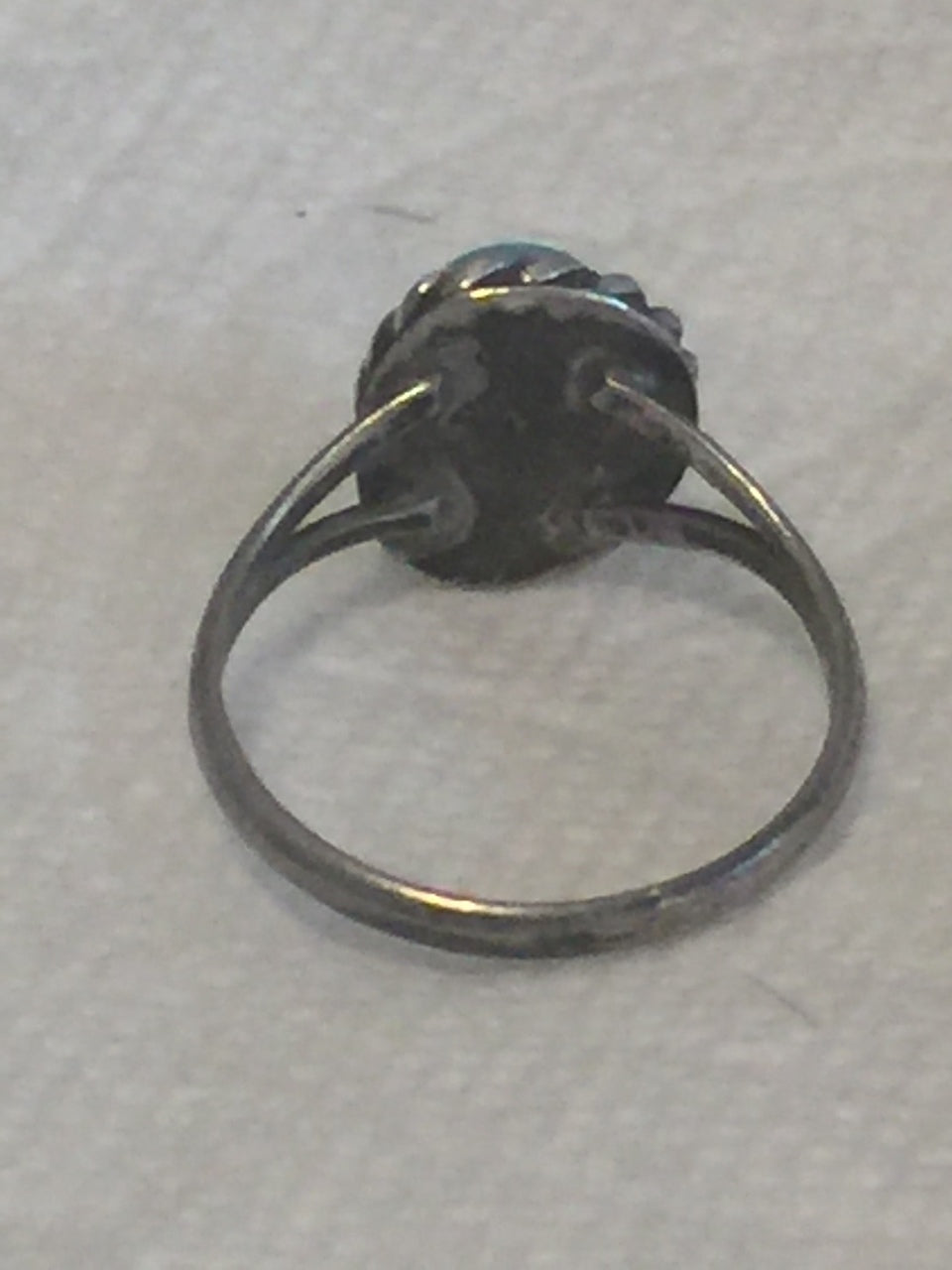 Vintage Sterling Silver Southwest Tribal Turquoise Ring Size 6 2.3g