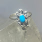 Turquoise ring southwest pinky floral leaves blossom baby children women girls